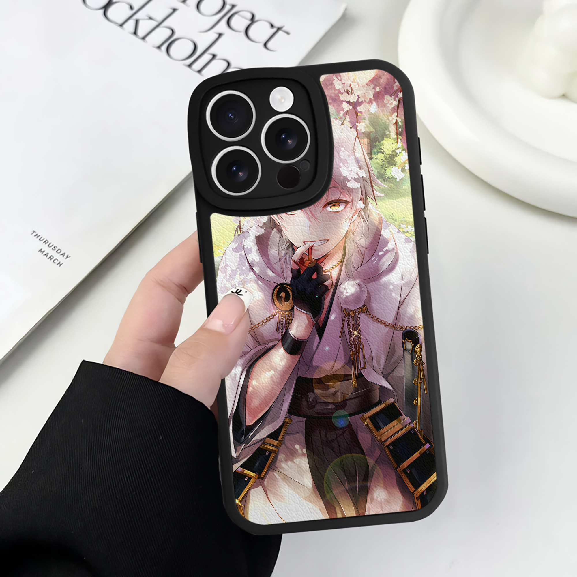 （画像用） 刀剣乱舞 Touken Ranbu 【iPhone 16シリーズ対応】シリコンスマホケース（レザー調） 材質：シリコン